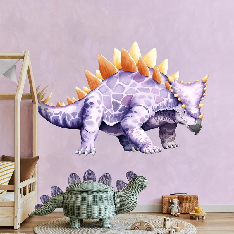 Decvictor Large Dinosaur Wall Decals, Purple Stegosaurus Dino Wall Stickers Vinyl Peel and Stick Wall Decal Self Adhesive Wall Art Sticker for Baby Nursery Kids Room Home Decor (42.1 * 51.2in) - Image 2